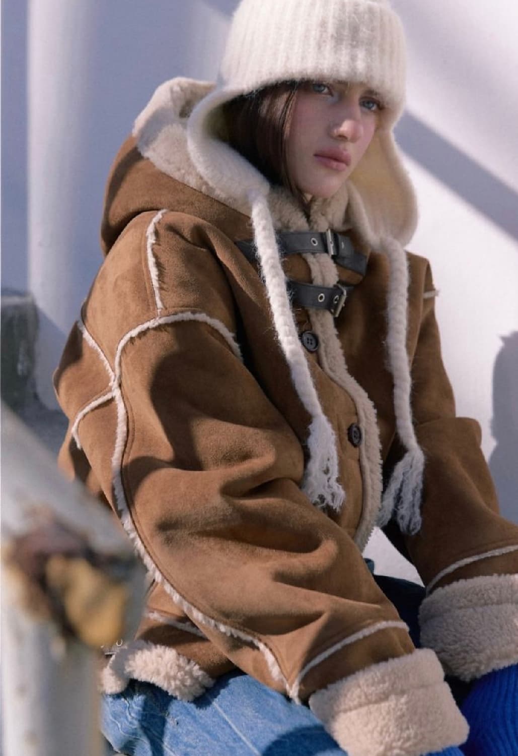 더오유 후디 무스탕 카멜 상품이미지2