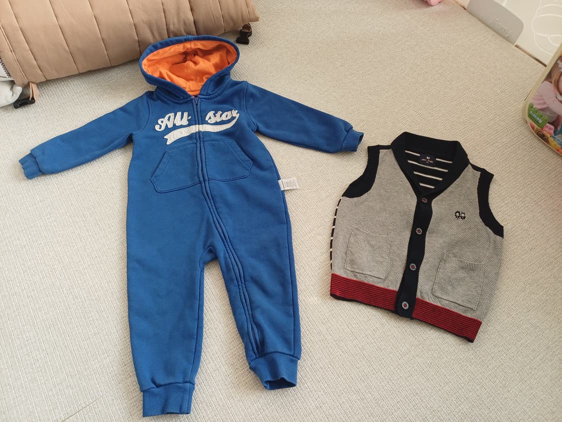 유아 점프슈트,니트조끼 일괄 상품이미지1