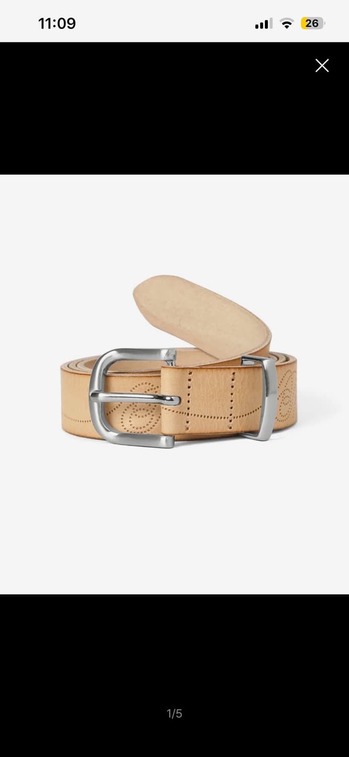 디스이즈네버댓 Dot Leather Belt Beige 상품이미지1