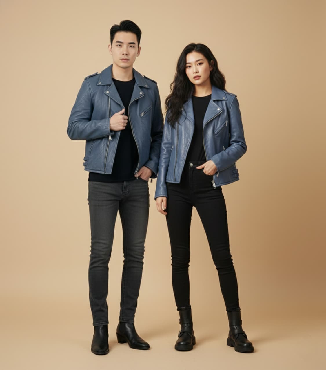 뮤즈룸[MUSEROOM] 램스킨 더블 라이더 레더 자켓 상품이미지1