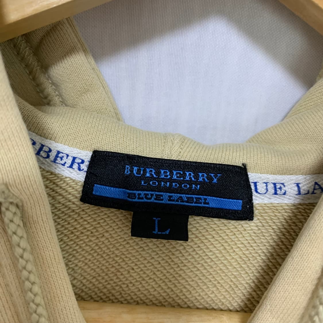버버리 블루라벨 로고 빈티지 후드집업 옐로우 L 상품이미지5