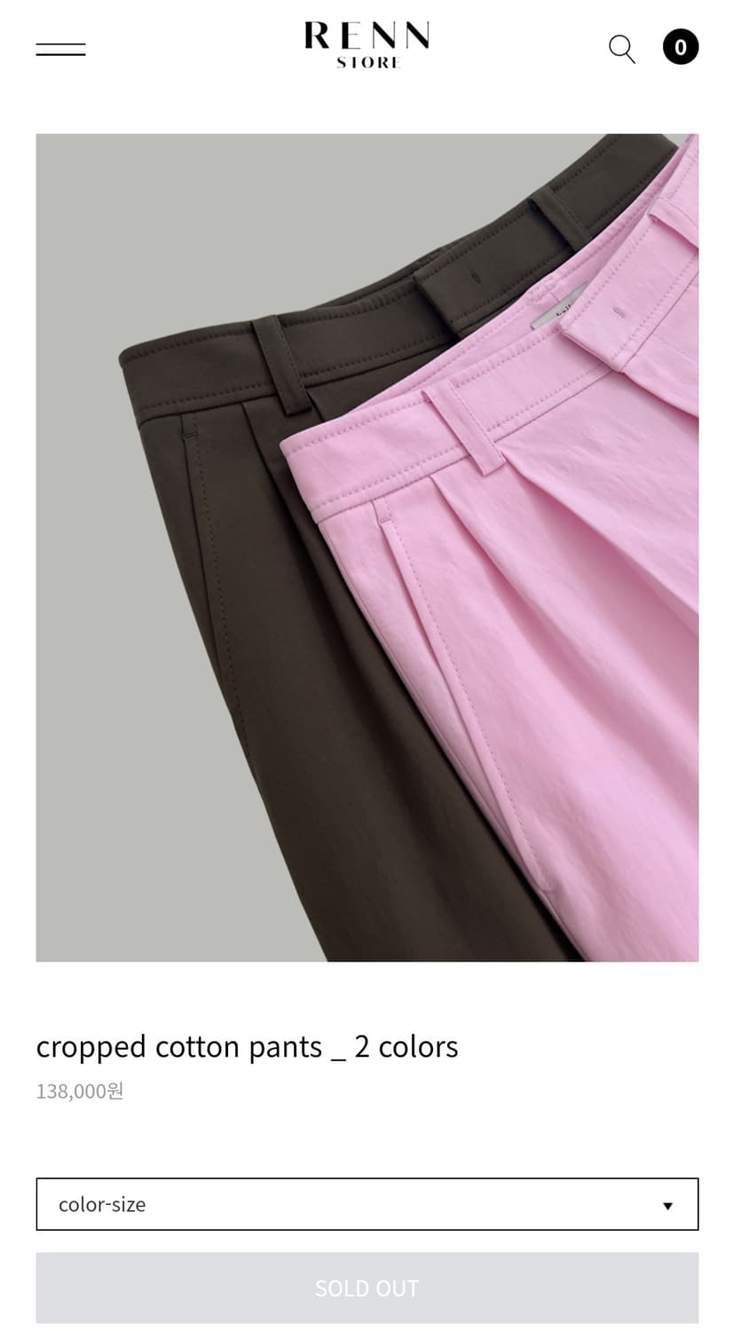 KAILEE/ 렌스토어/ cropped cotton pants/ 카키 상품이미지4