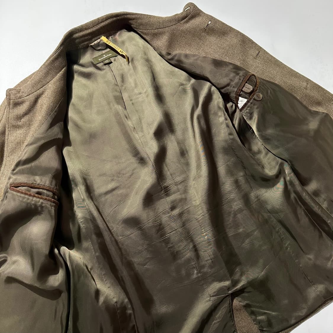 에르메네질도 제냐 울 헤링본 체크 싱글 코트 상품이미지8