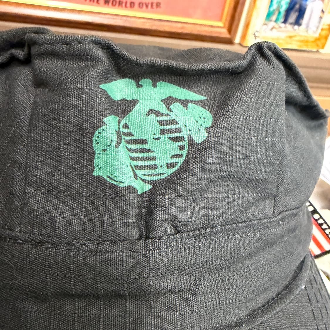 USMC 스타일 립스탑 팔각모 블랙 M / L / XL 상품이미지5