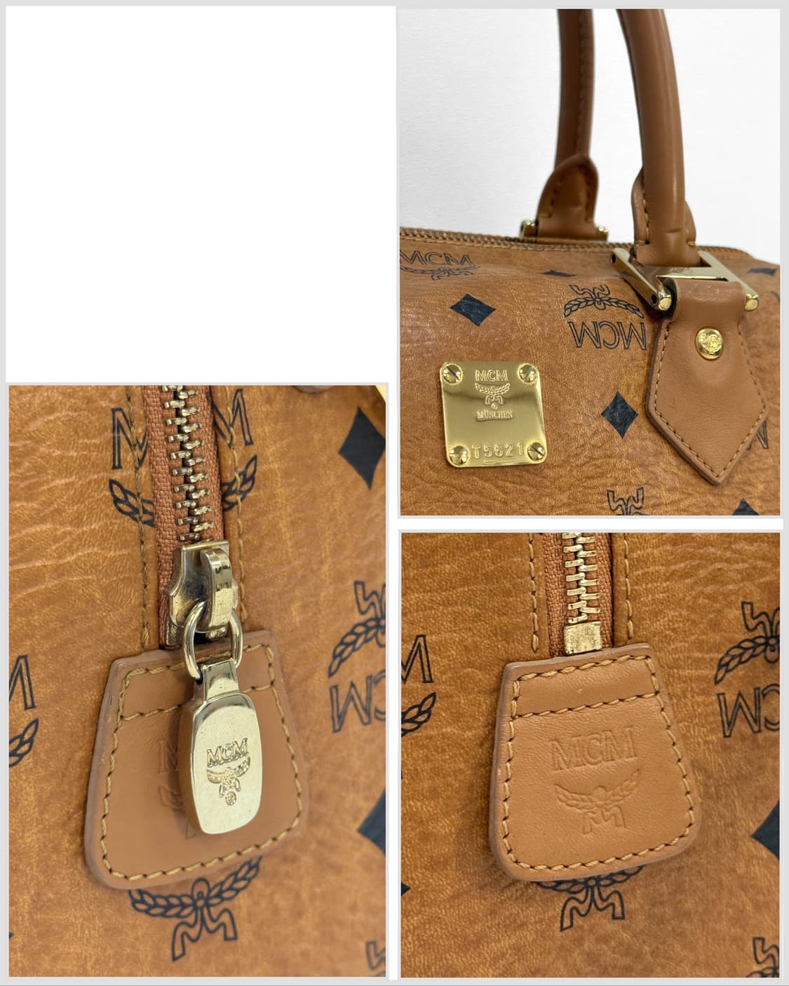 MCM Visetos Boston Bag Cognac 상품이미지9