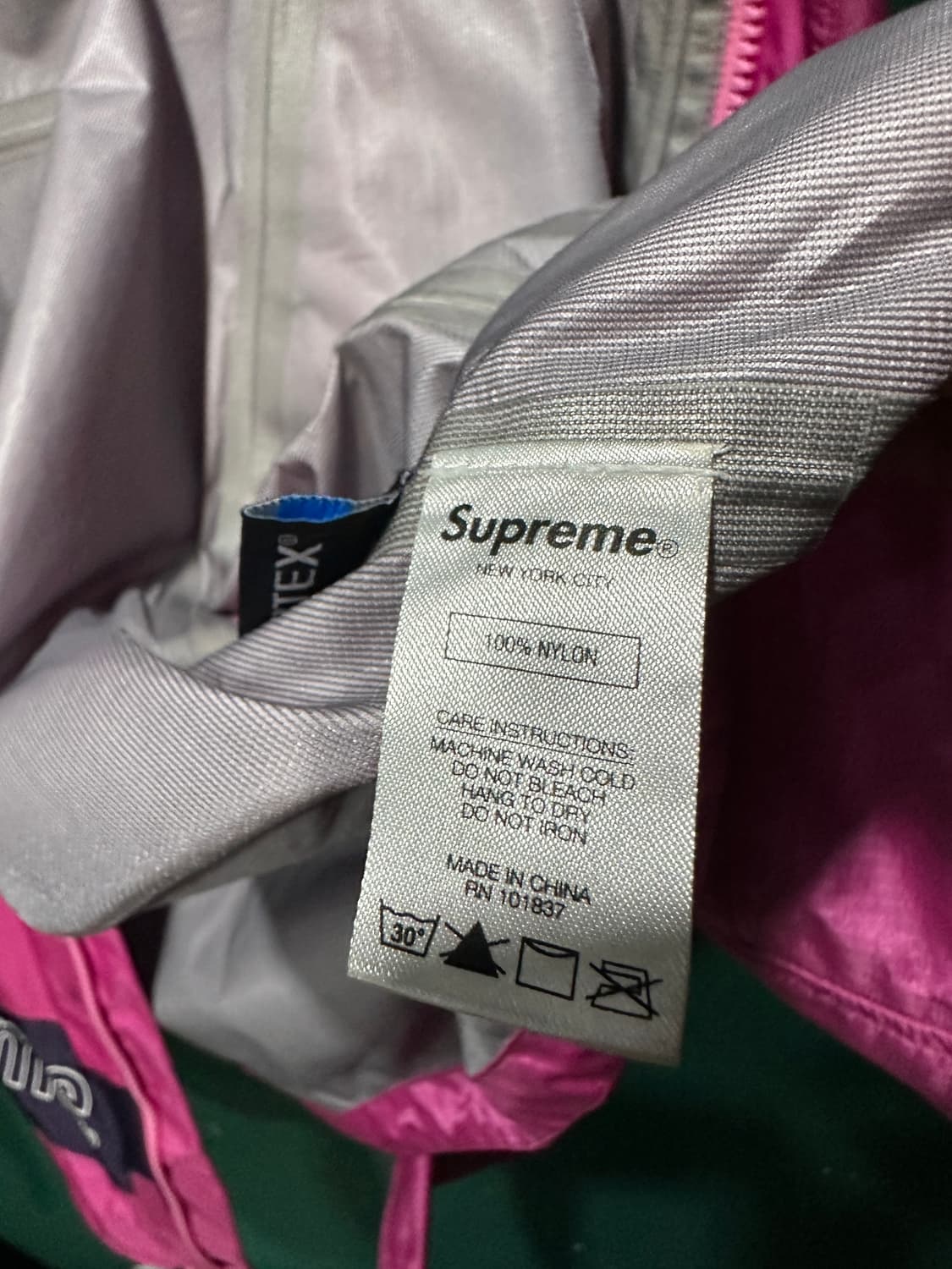 슈프림 19ss 테이프심 바람막이 핑크S 상품이미지7