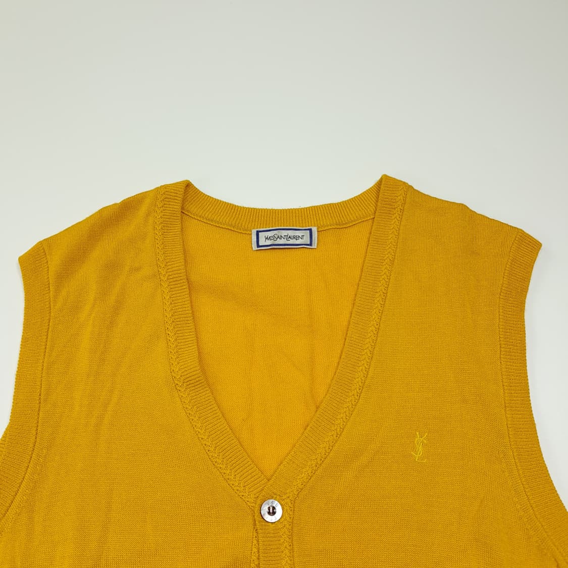 CK030 L 입생로랑 90s 일본판 옐로우 니트 조끼 베스트 상품이미지2