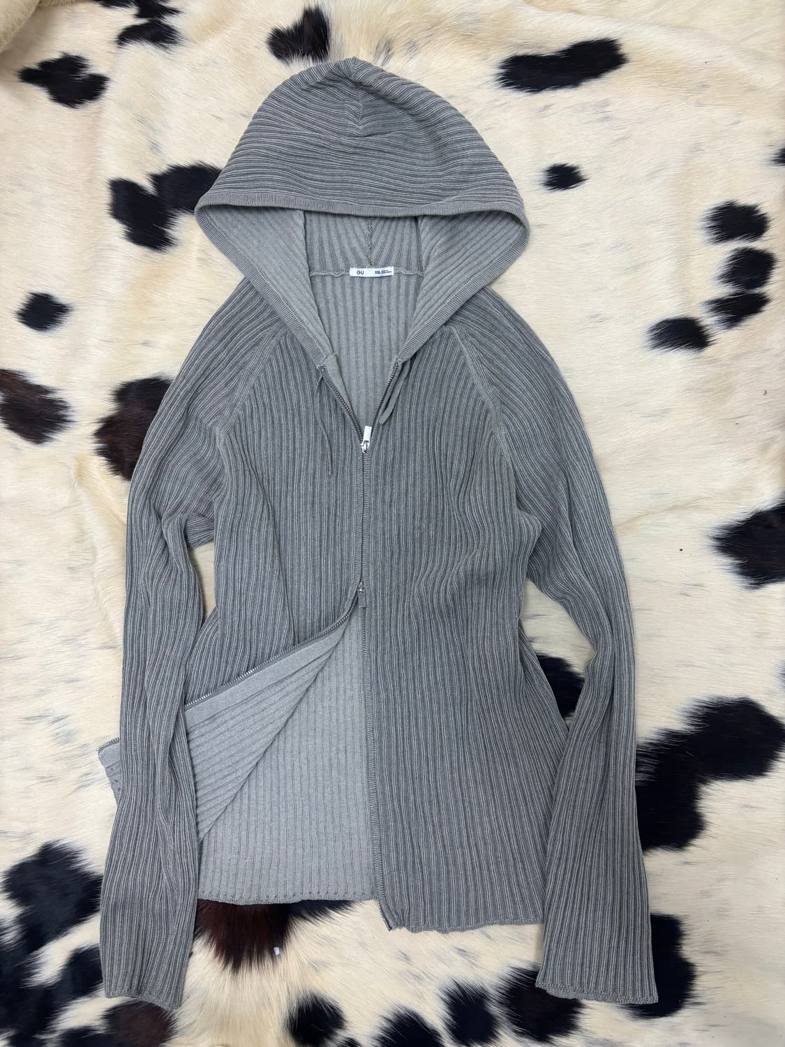 Loose-Fit Grey 2-way Hoodie zip up 상품이미지5