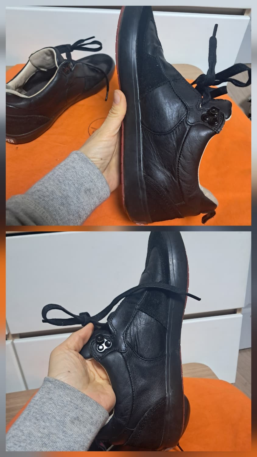 캠퍼 남성 블랙 가죽 스니커즈 42(약 265~270) 상품이미지10