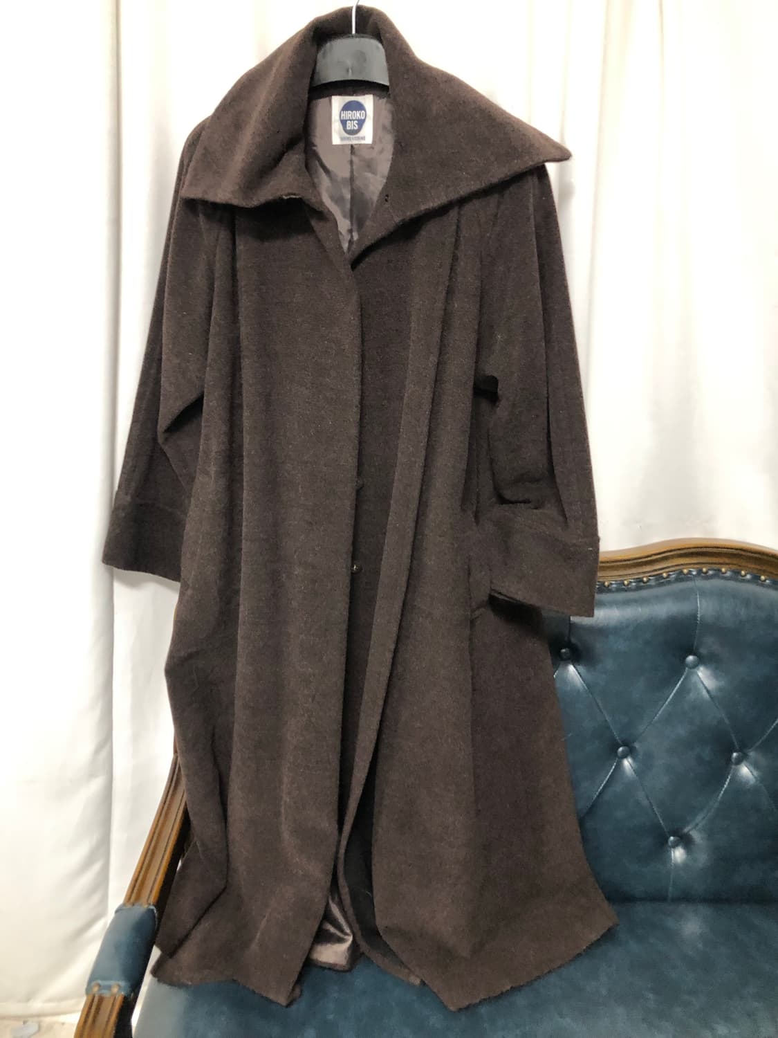 히로코비스 울100  딥브라운 롱코트 상품이미지2