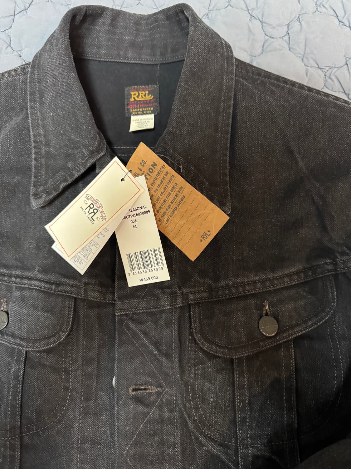 더블알엘 리랜드 흑청 데님 자켓 M 상품이미지2