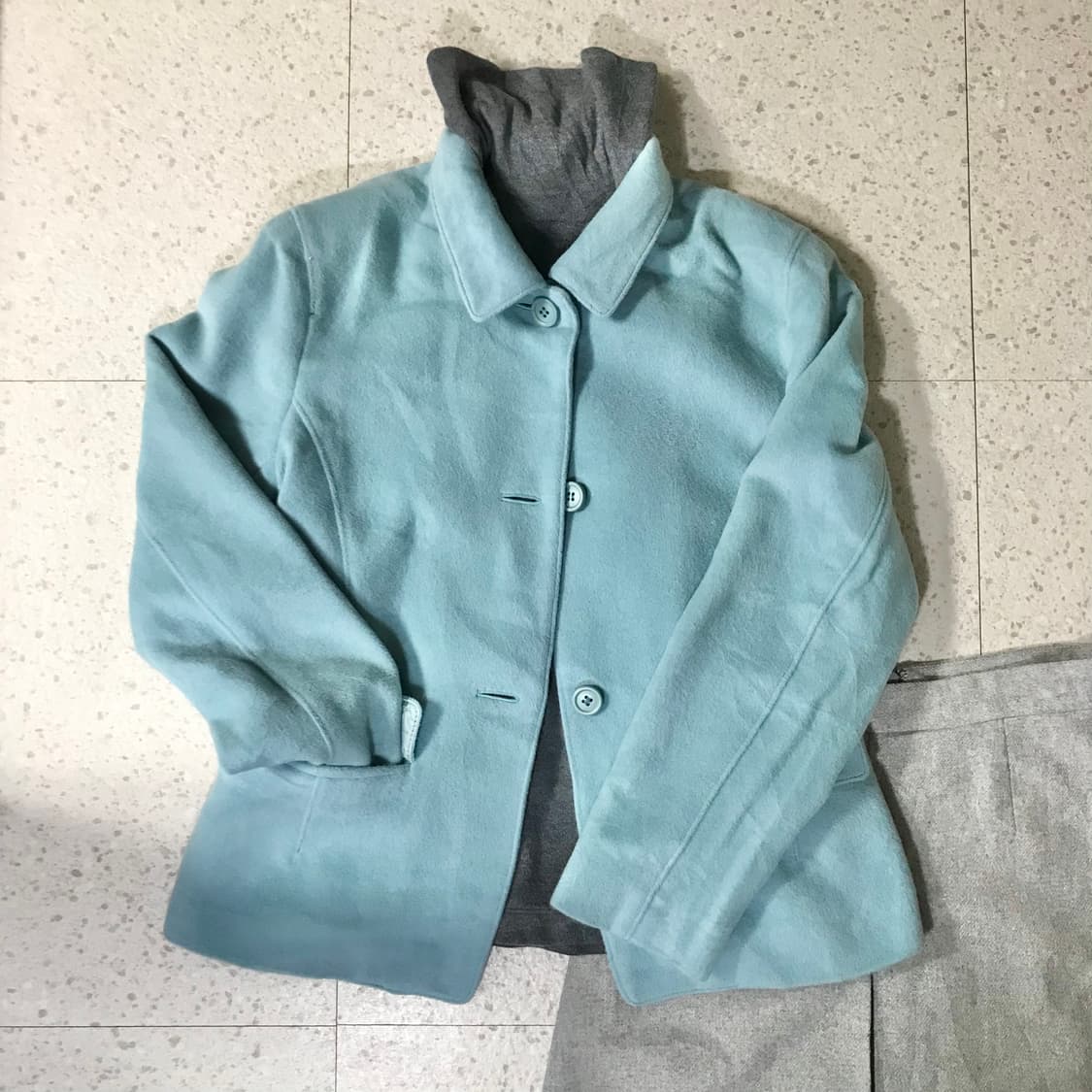 겨울 빈티지 소녀룩 ¡ 코트 미디스커트 비니 상품이미지2