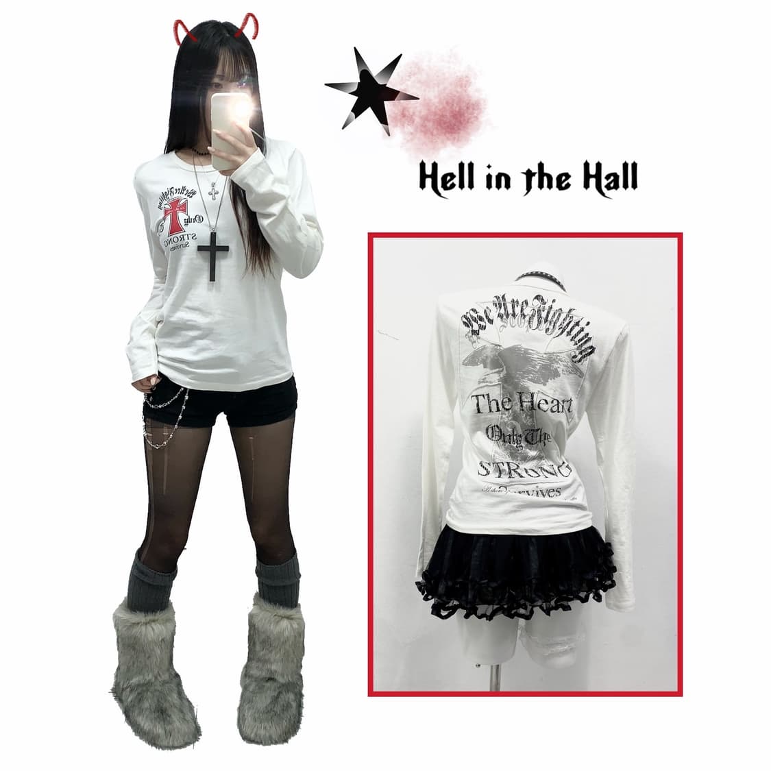 [IN THE ATTIC] 크로스 이글 펑크 롱슬리브 상품이미지1