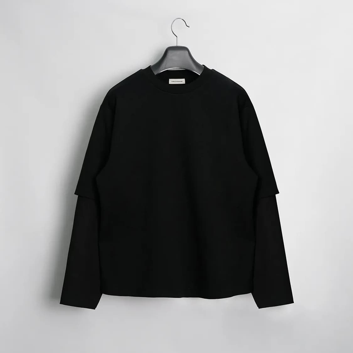 퍼블릭워드로브 라운드넥 레이어드 티셔츠 M 새상품 상품이미지1