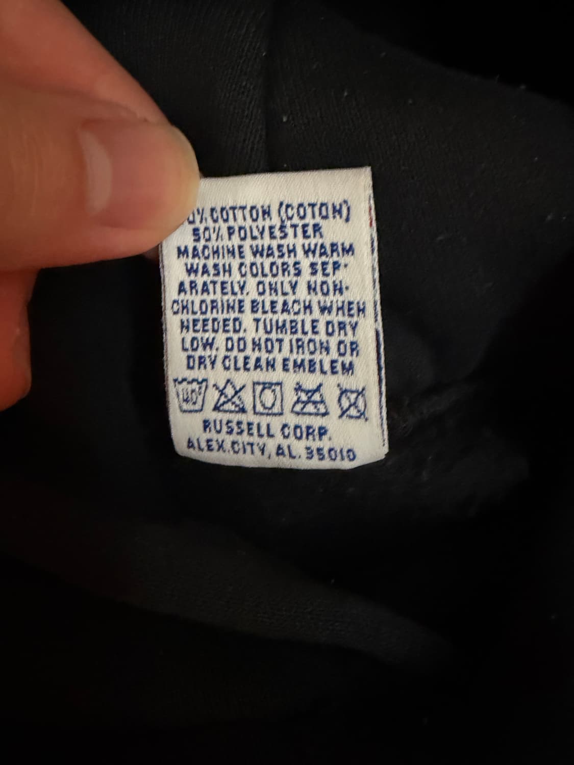 90s made in usa 러셀 후드 블랙 L 상품이미지5