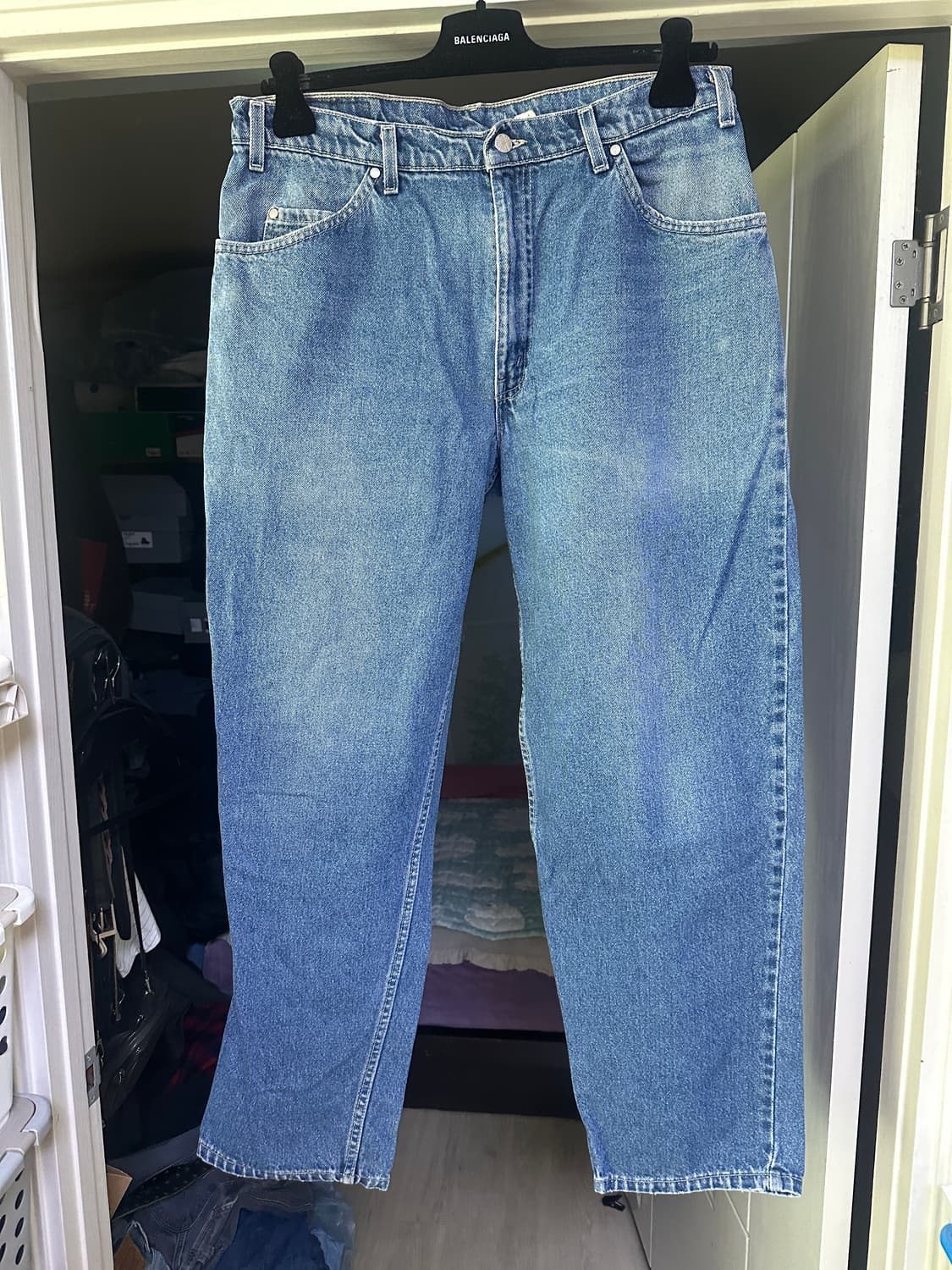 [36X32] 90s 빈티지 리바이스 L2 배기 데님 팬츠 중청 상품이미지1