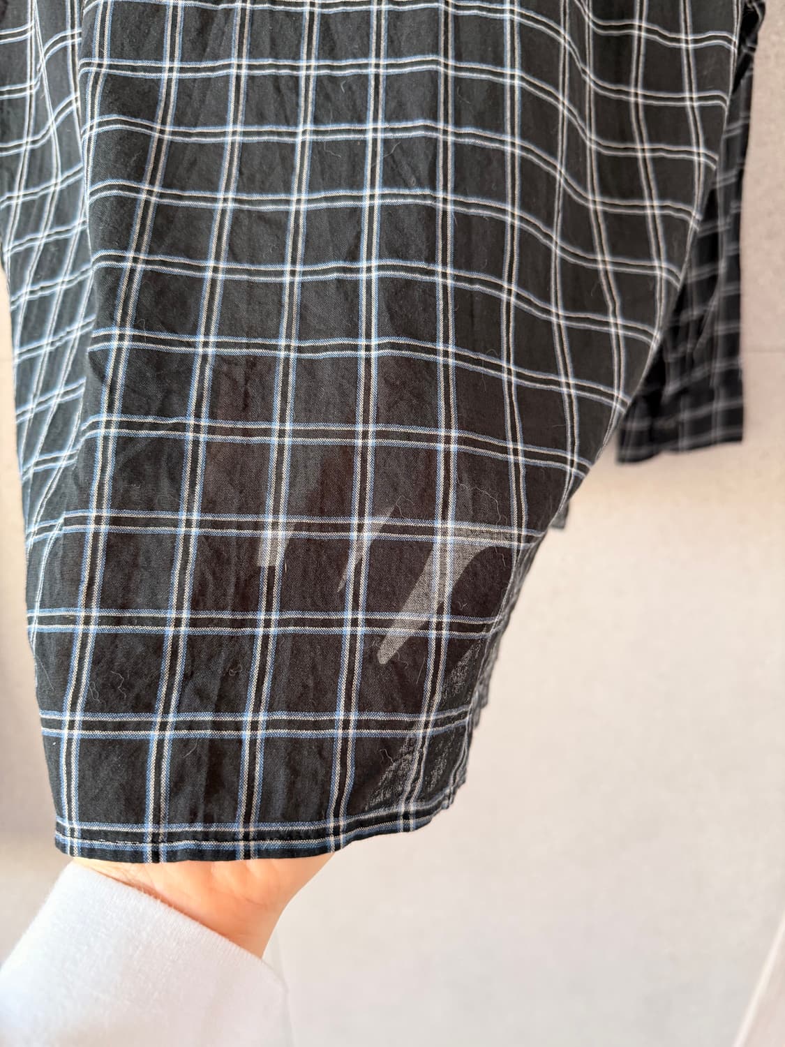 유니클로 이네스 드 라 프레상쥬 체크 셔츠 블랙 상품이미지4