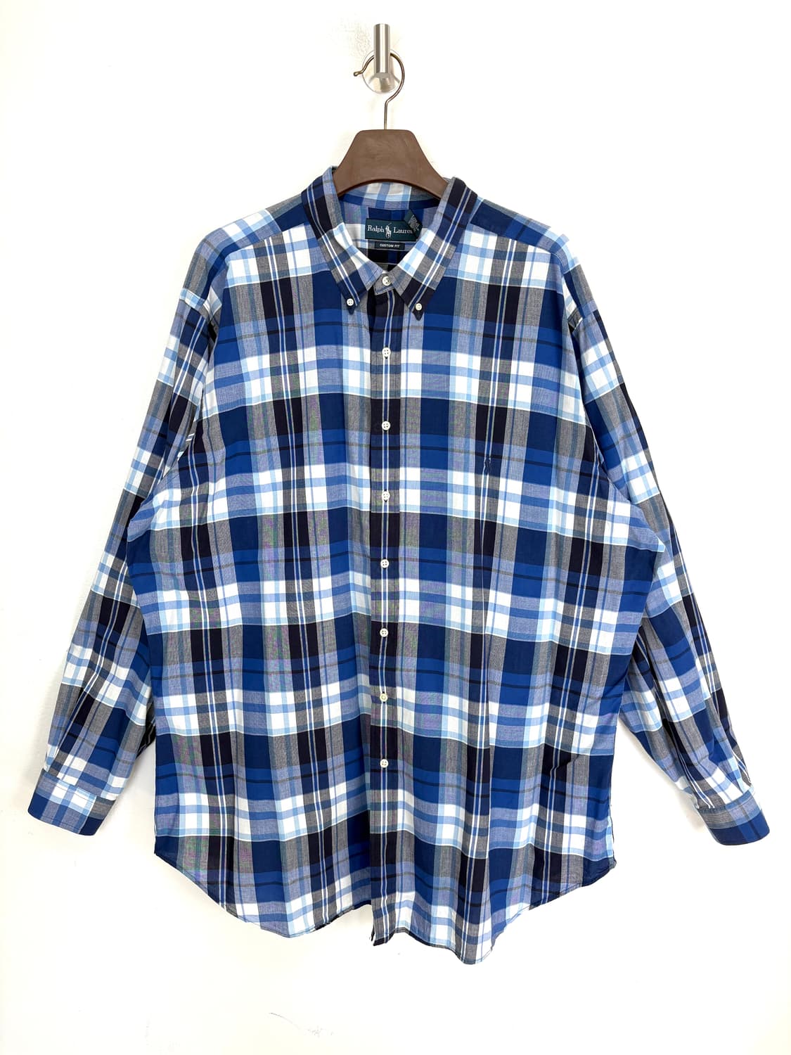 [4XL]POLO 블루체크 긴팔 셔츠 상품이미지2
