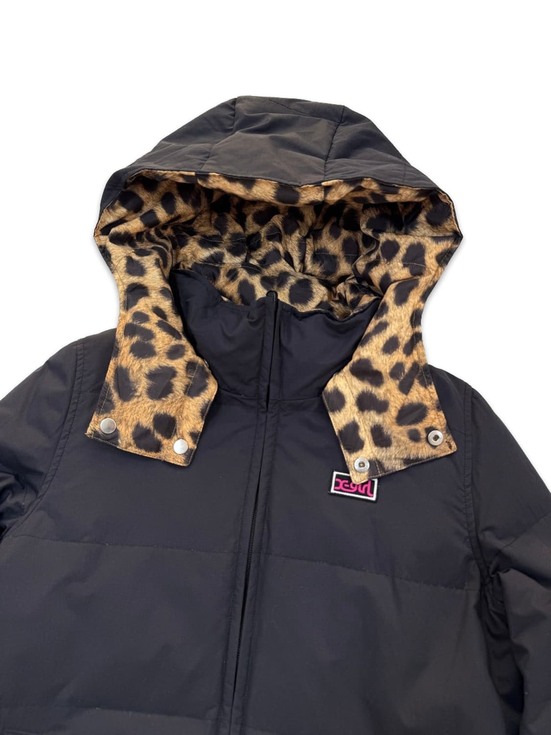 빈티지 X-girl 블랙 호피 패딩 상품이미지4