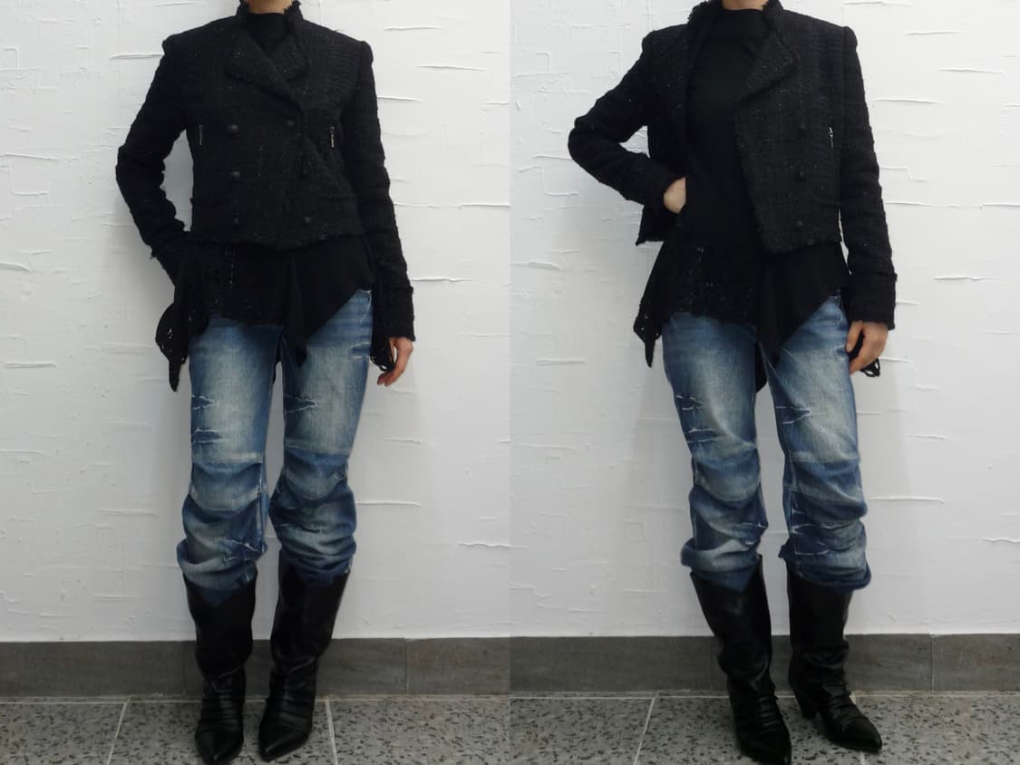 Black perl tweed jacket 상품이미지4
