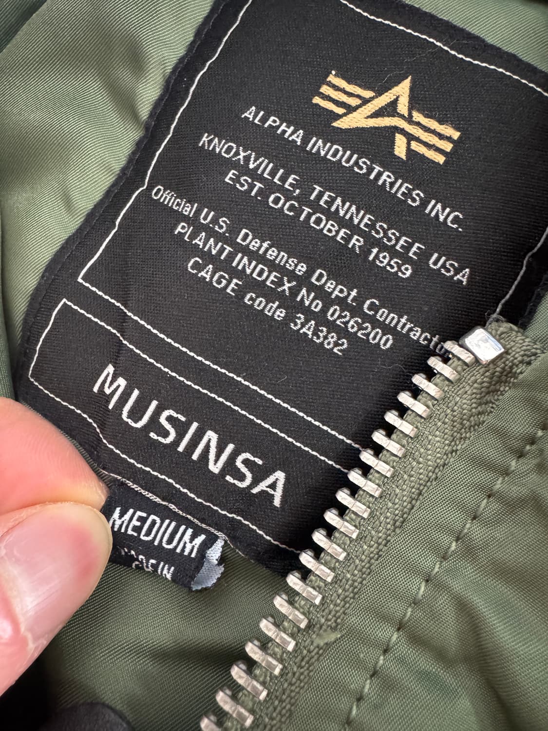 희귀! 알파인더스트리 x 무신사 ma-1 항공 자켓 M 상품이미지7