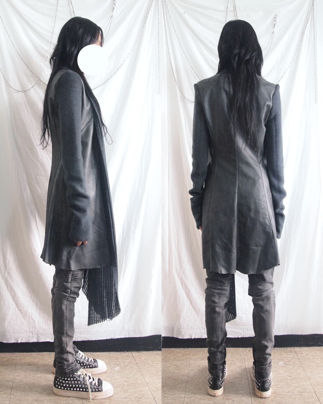 아이작 세럼 후드 스카프 썸홀 레더자켓 상품이미지2