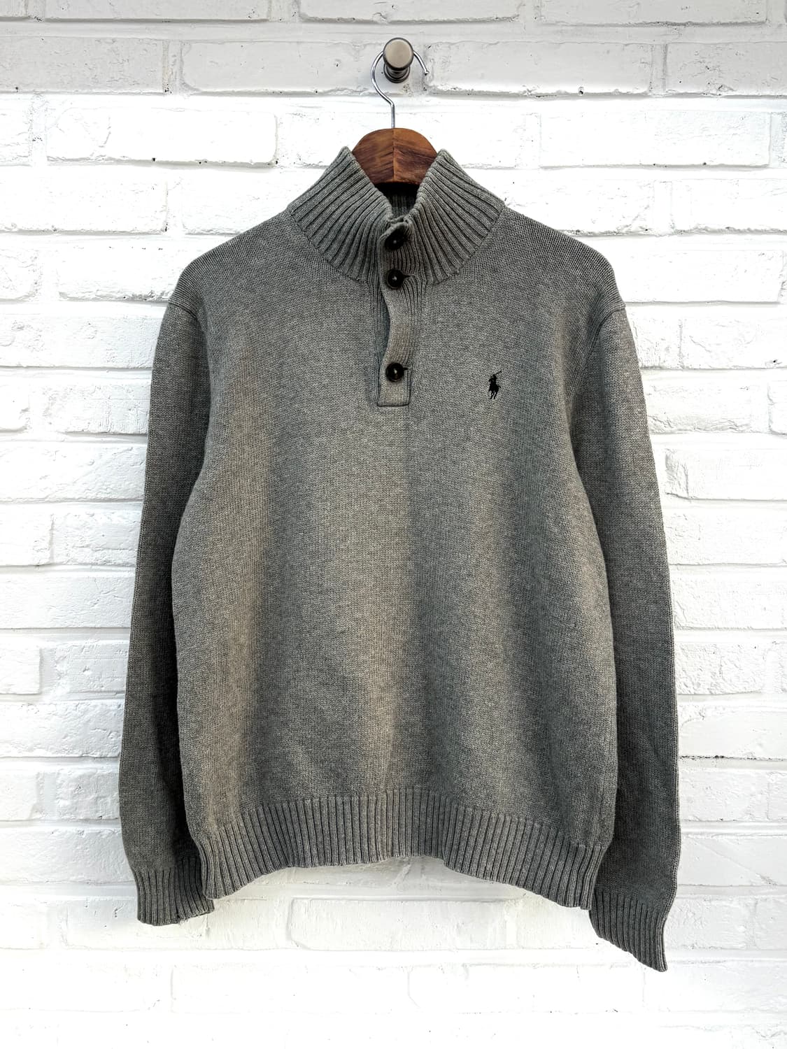 폴로 그레이 코튼 니트 상품이미지3