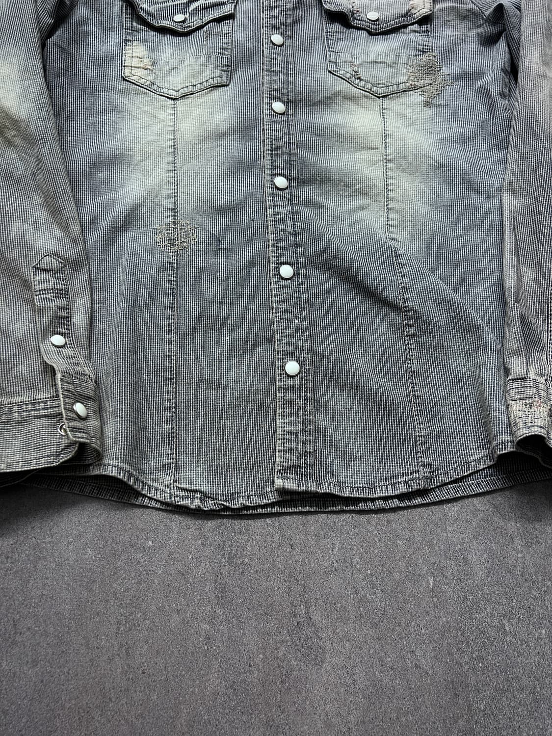 버커루 페이딩 웨스턴 데님 셔츠 상품이미지6