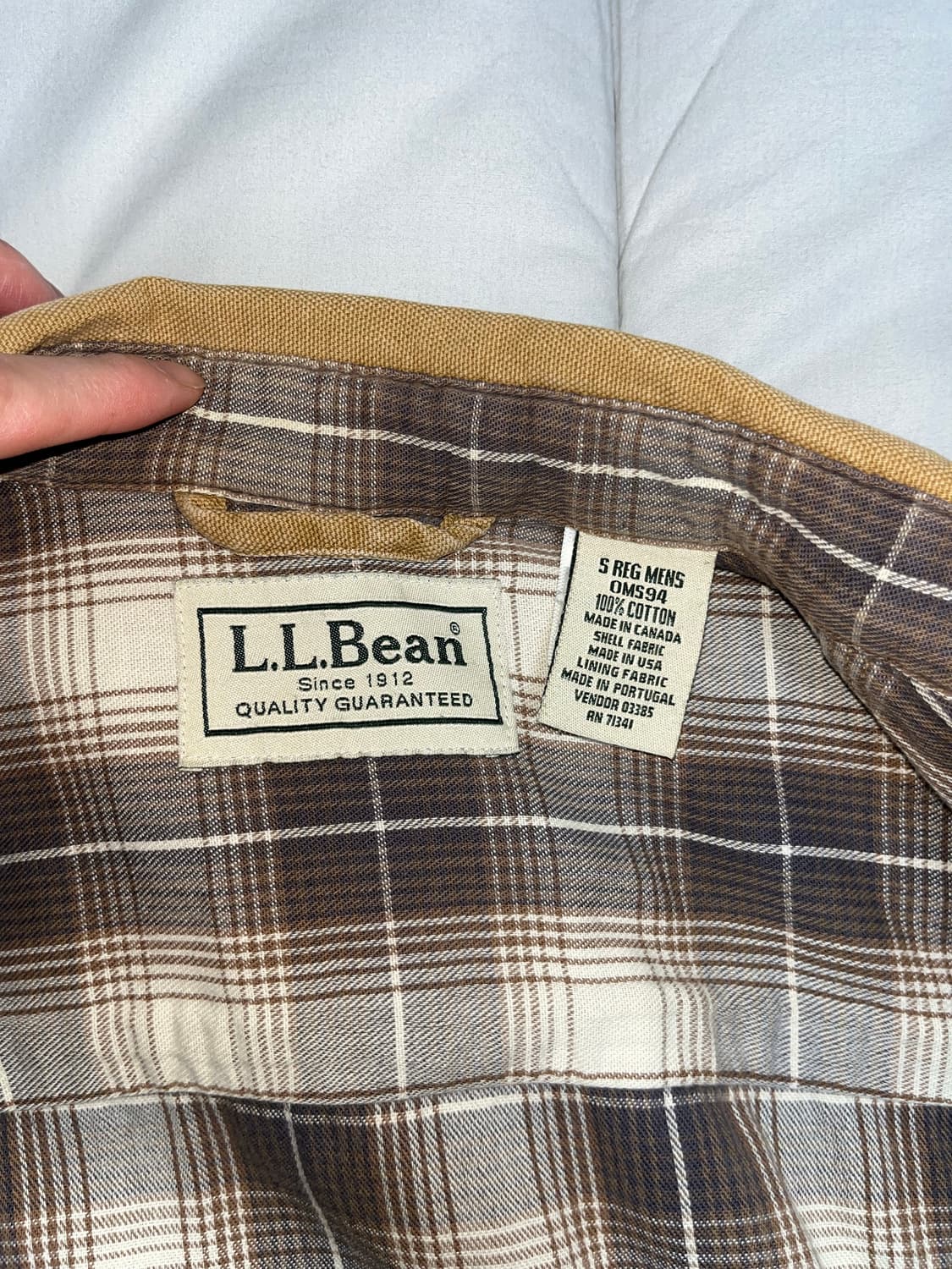 빈티지 L.L.Bean 남성 워크셔츠 S REG 베이지 상품이미지3