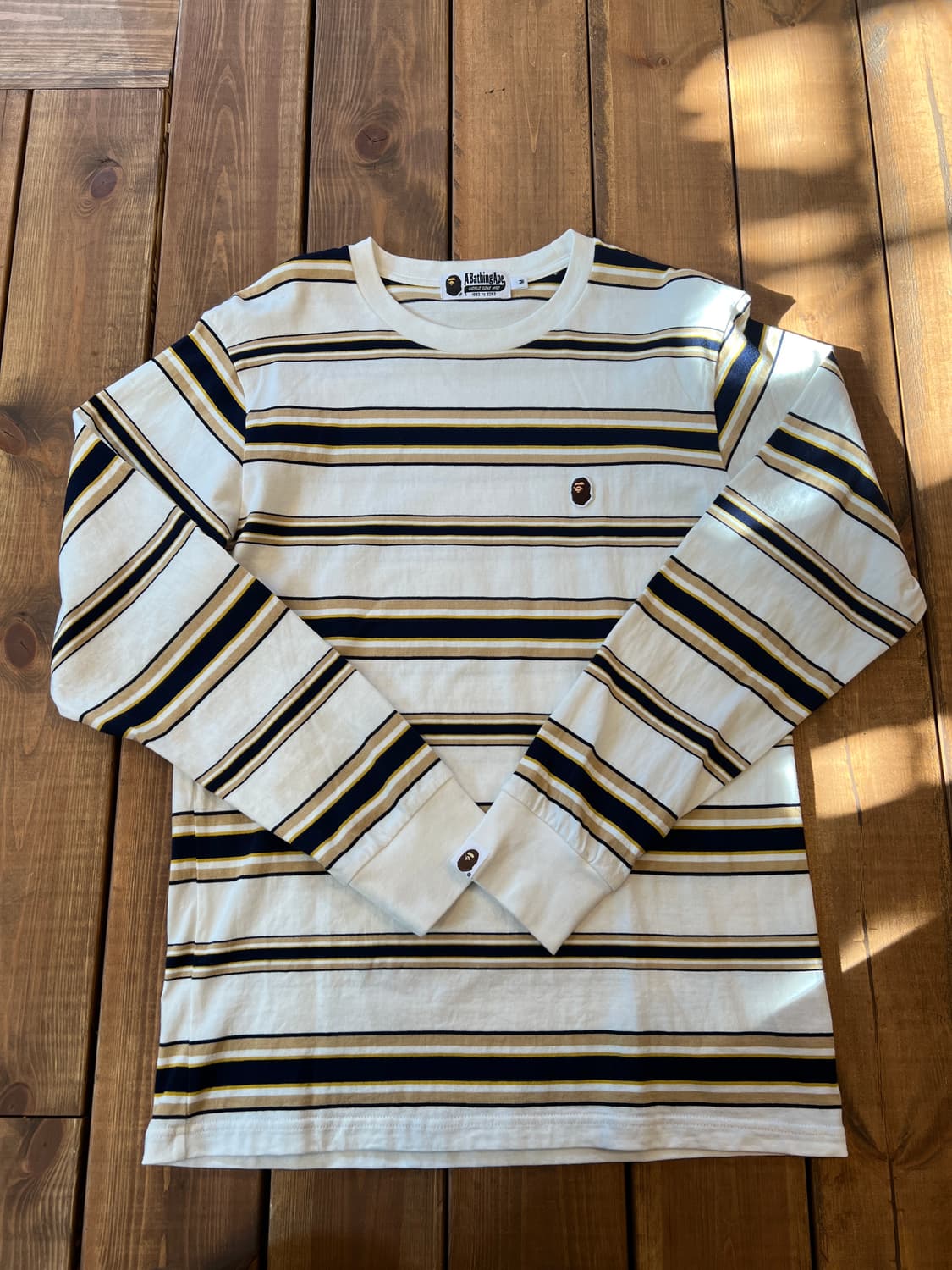 베이프 화이트 스트라이프 롱 슬리브 상품이미지6