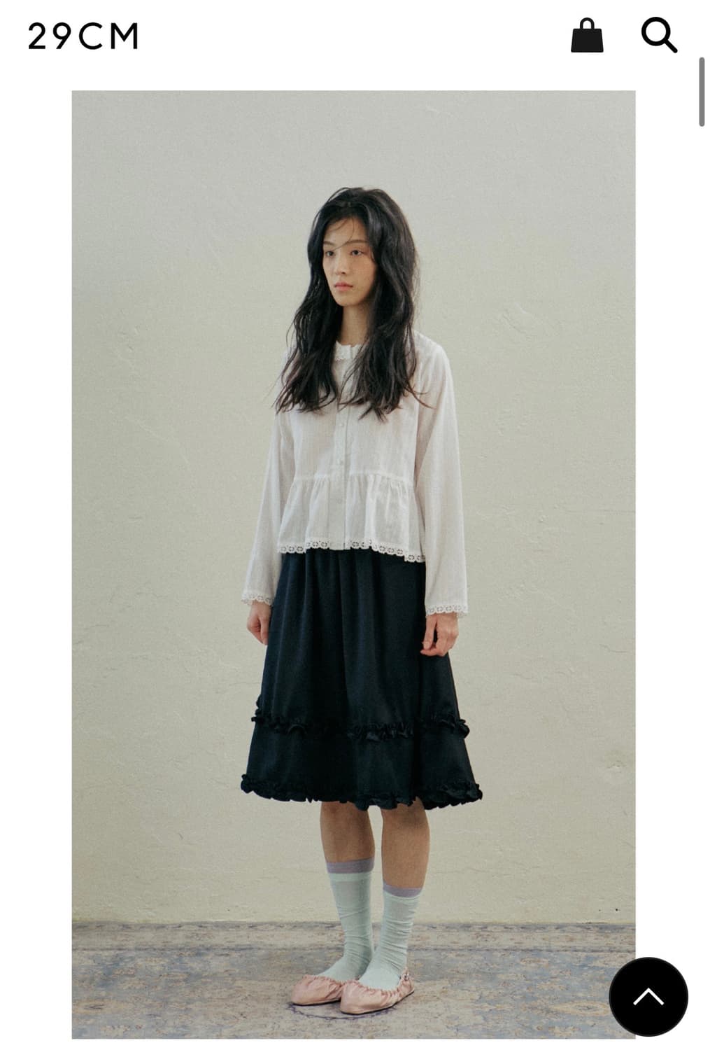 새상품) 호쿠스포쿠스 sonnet 레이스 아사 면 셔츠 상품이미지3