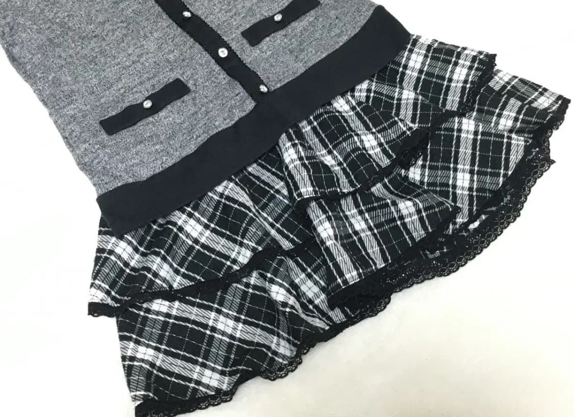 일괄 판매 로걀탑 체크캉캉스커트 코디세트 갸루 빈티지 베메클마즈리즈리사 상품이미지4