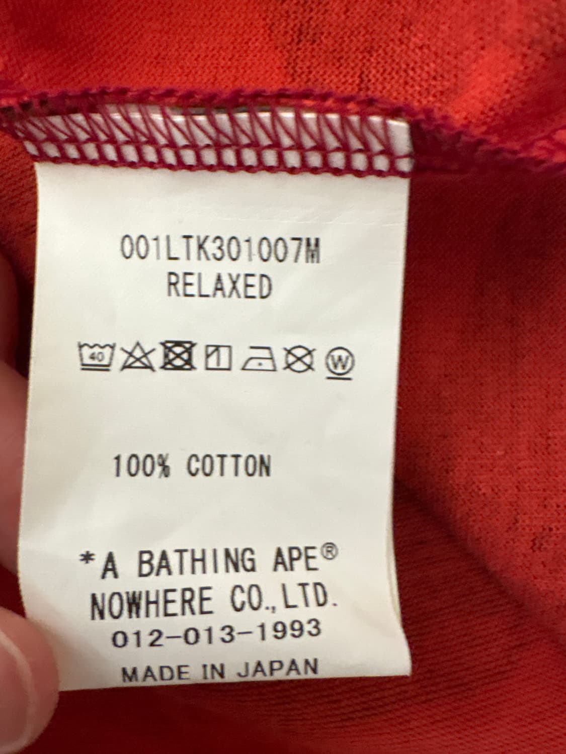 베이프 스타 카모 롱슬리브 레드 (뉴진스 해린 착용) 상품이미지4