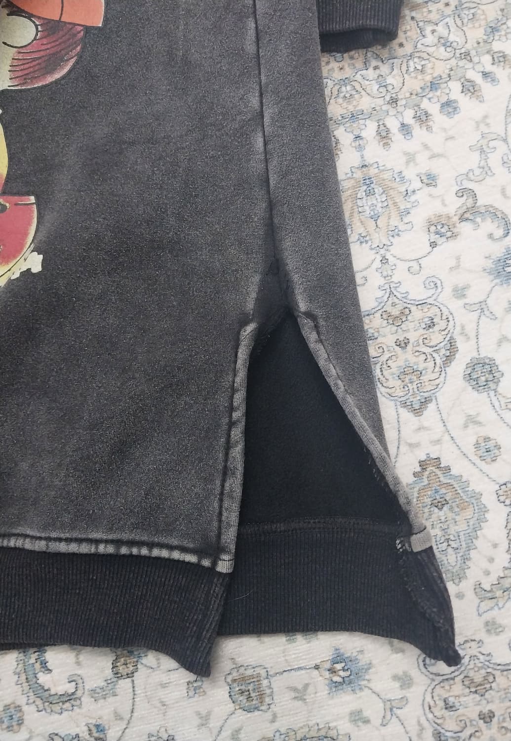 빈티지 피넛 워싱 포켓 롱 맨투맨  흑청 F 상품이미지3