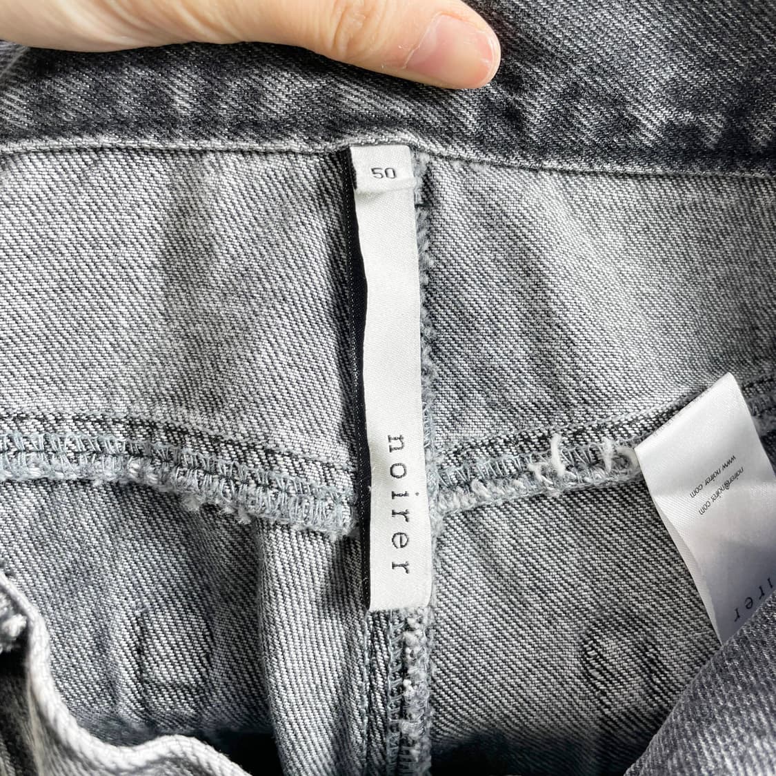 A2 노이어(Noirer) 새상품 콘트라스트 더블 워싱 와이드 데님 팬츠 상품이미지5