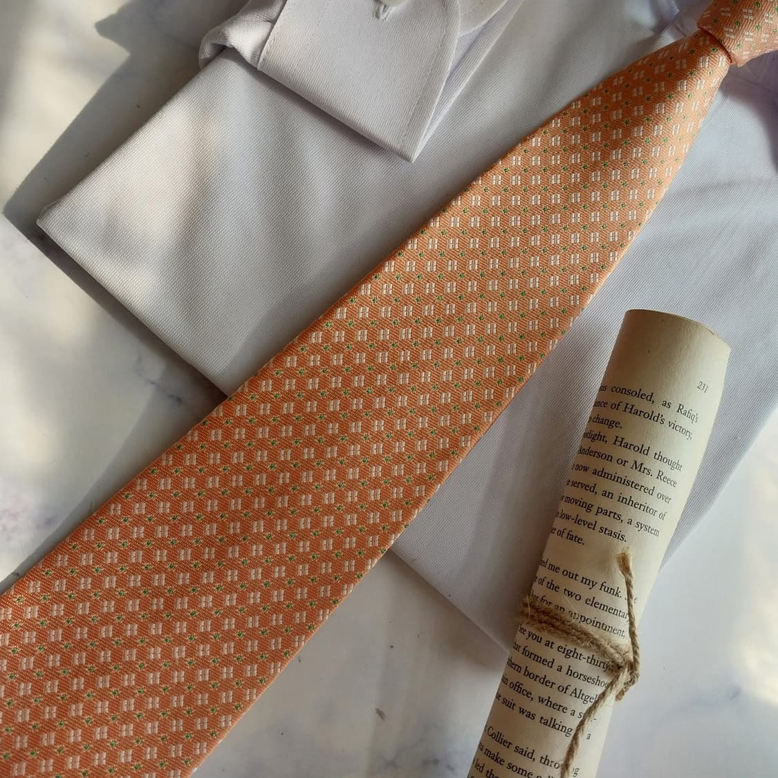 DAKS 닥스 실크 살구색 패턴 넥타이 8.8cm A+등급 K2373
 상품이미지5