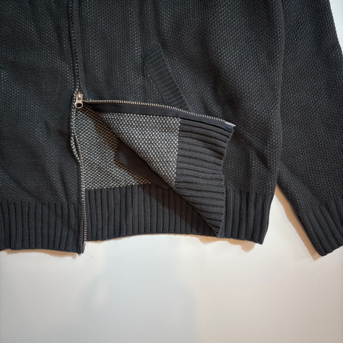 빈티지 하프 패턴 니트 집업 상품이미지4