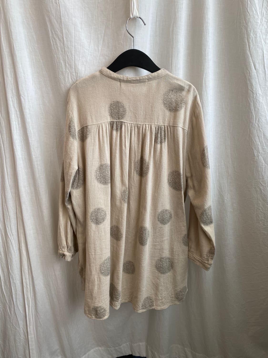 베이지 면 롱블라우스(M-L) 상품이미지2