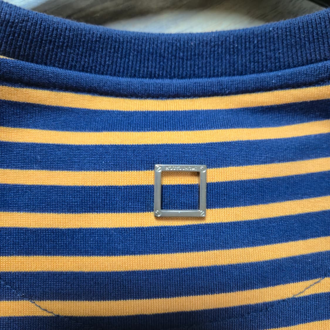 우영미 백로고 스트라이프 티셔츠 오렌지 105(50) 사이즈 상품이미지7