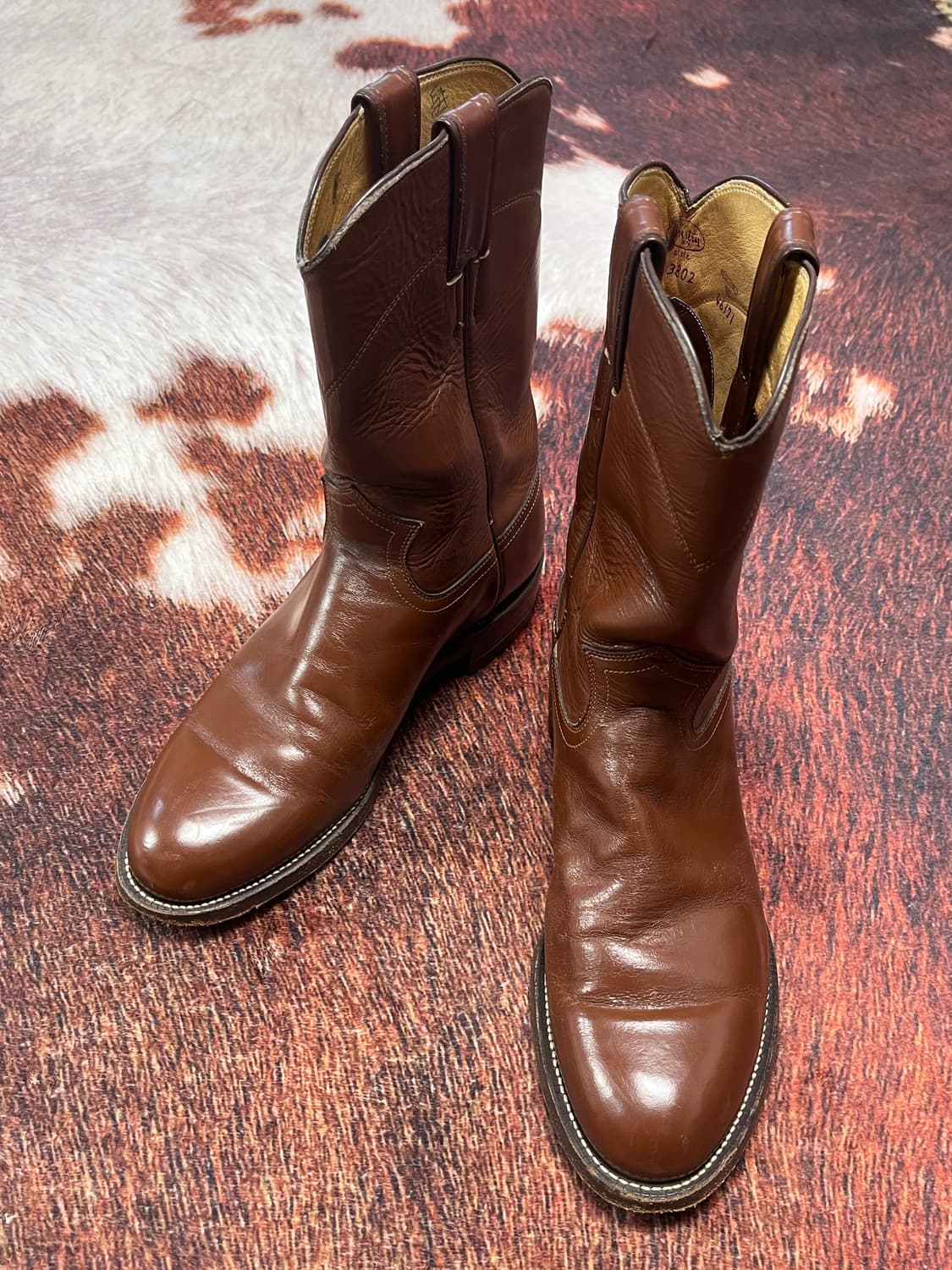 [250] 저스틴 Justin 브라운 웨스턴 페코스 부츠 상품이미지3