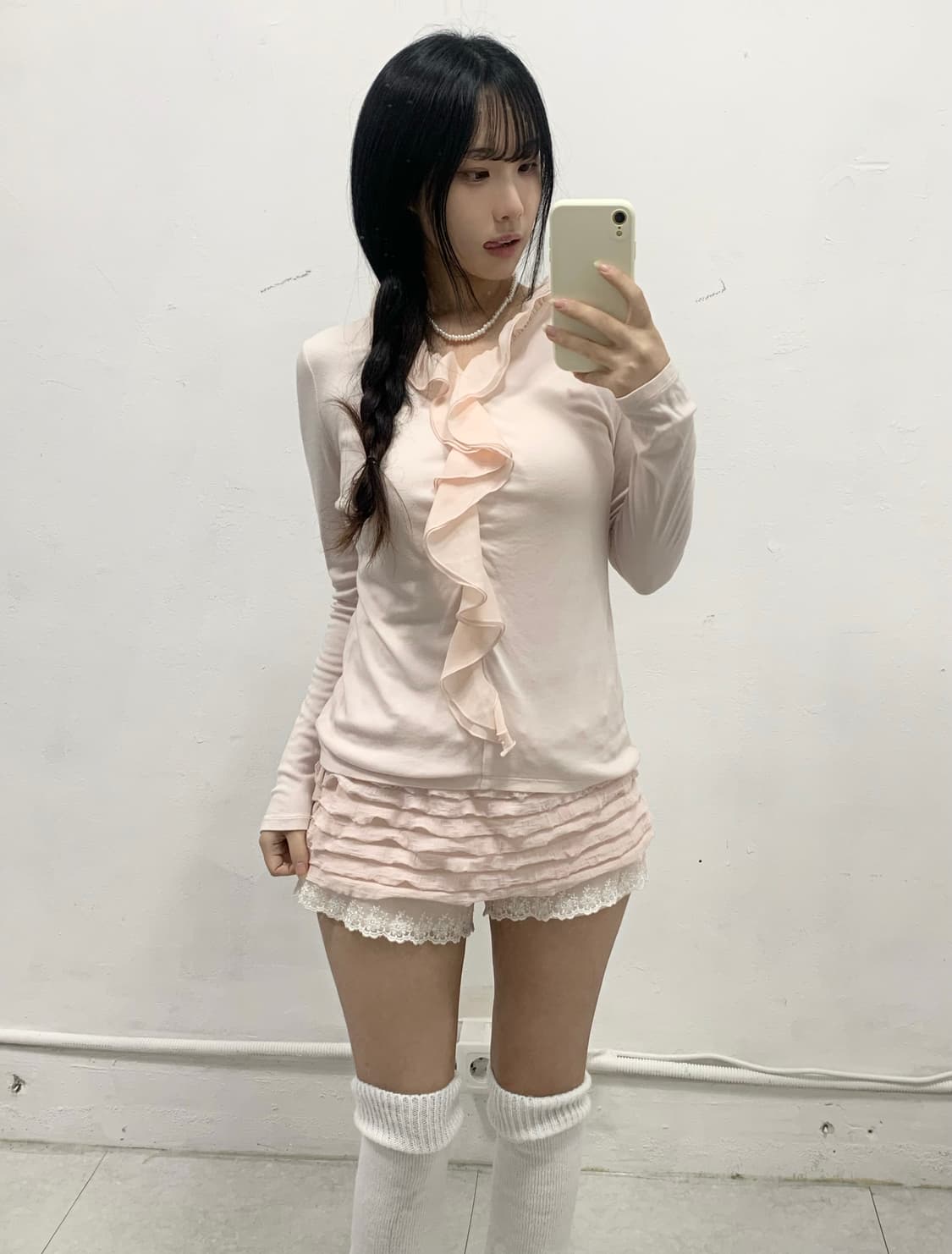 [ANY FAM] 로걀 핑크 레이스 롱슬리브 상품이미지2