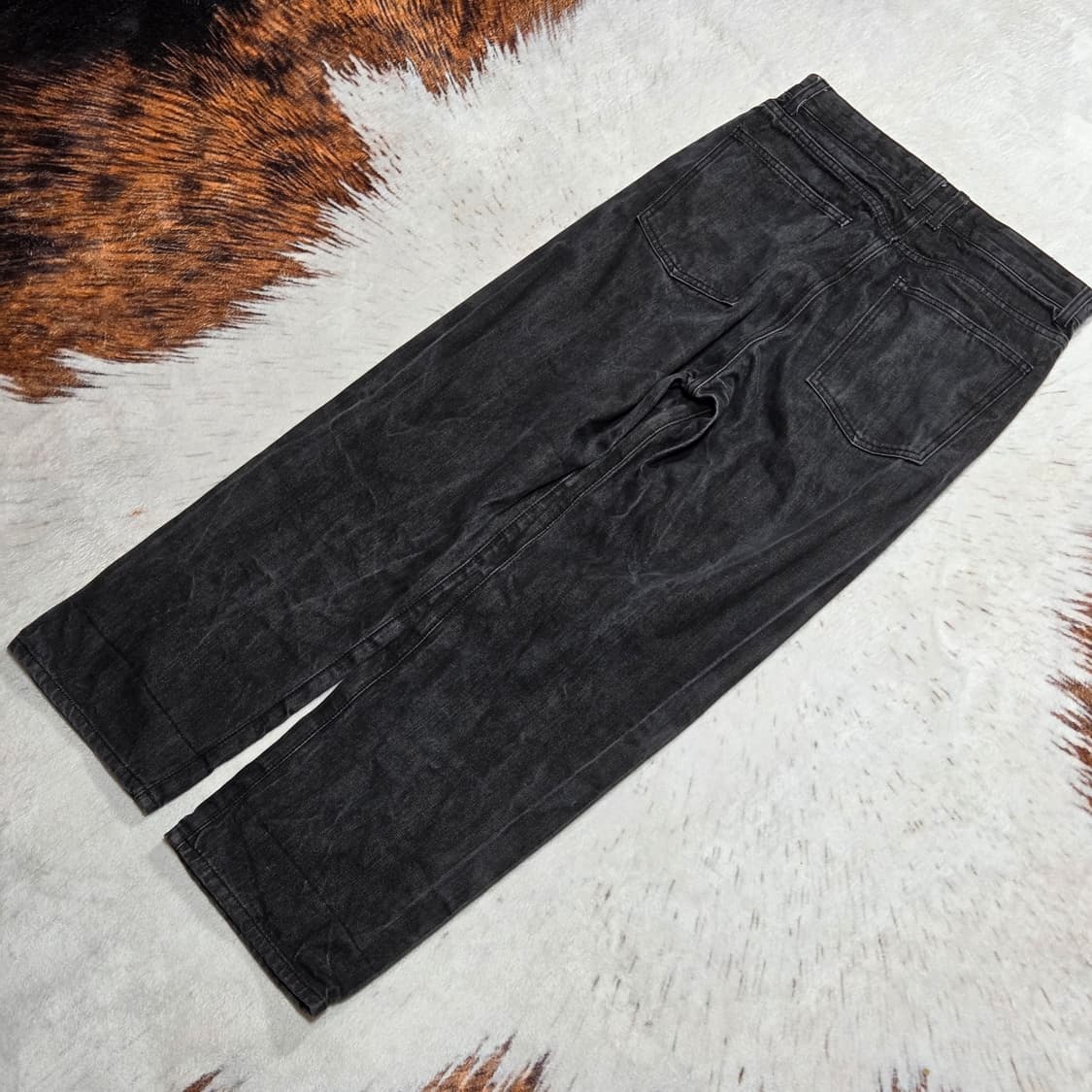 흑청 원 핀턱 빈티지 워싱 와이드 팬츠 상품이미지4