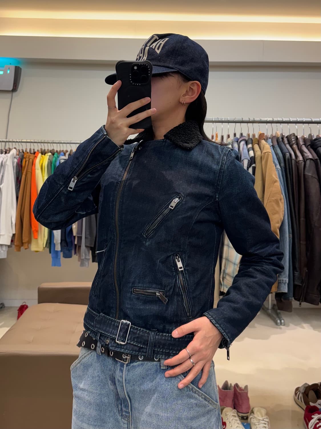 디젤 멀티지퍼 데님 무스탕 상품이미지9