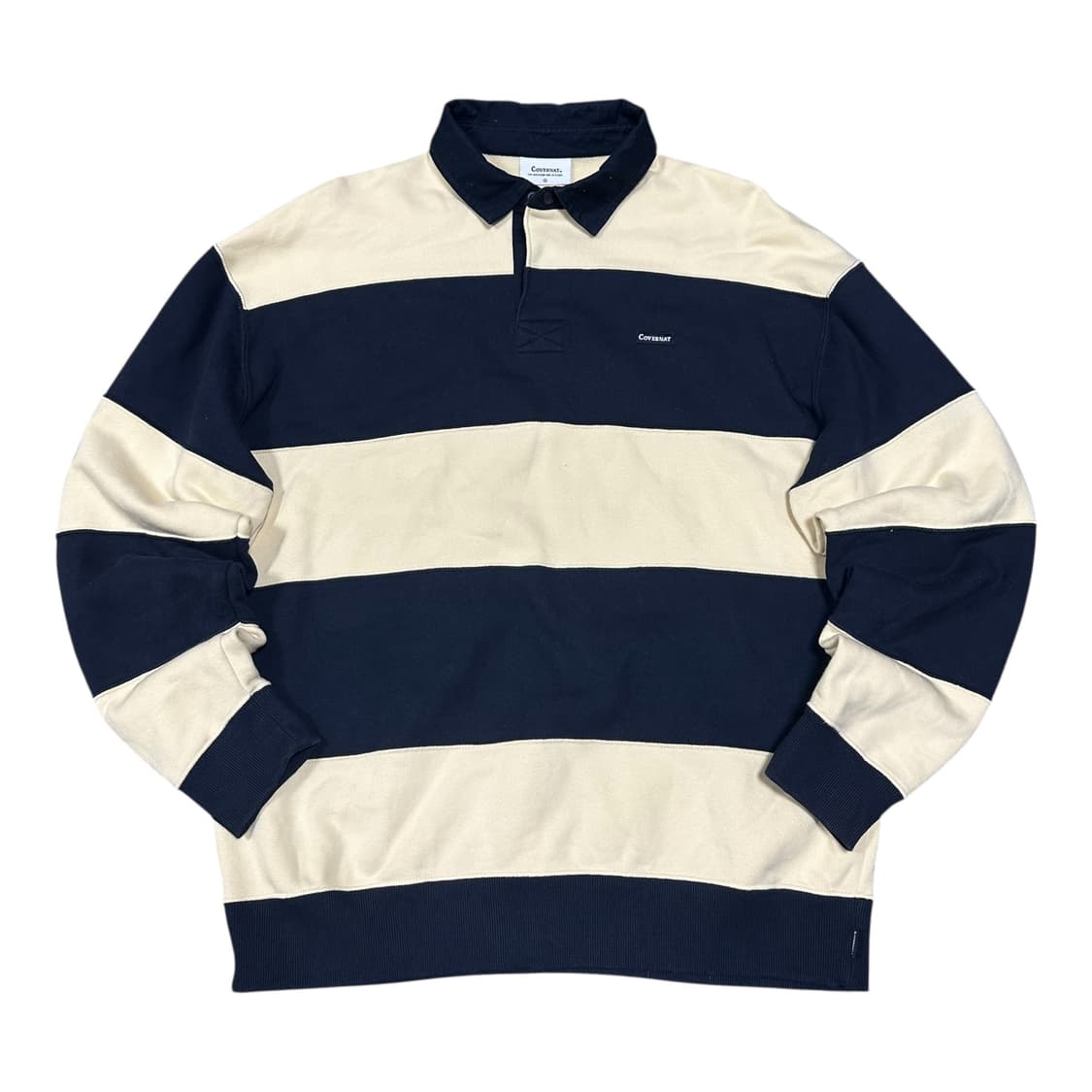 ✨ (바배) 커버낫 스트라이프 럭비 카라 롱슬리브 상품이미지1