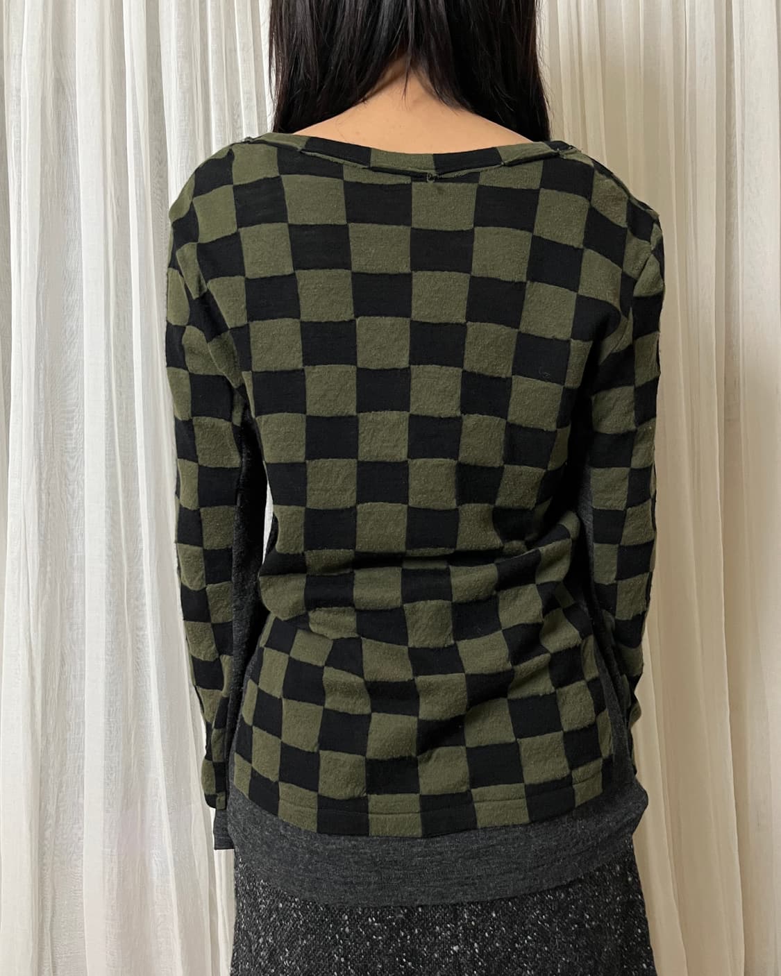 요지야마모토 체커보드 레이어드 니트 Y’s yohji yamamoto 상품이미지2