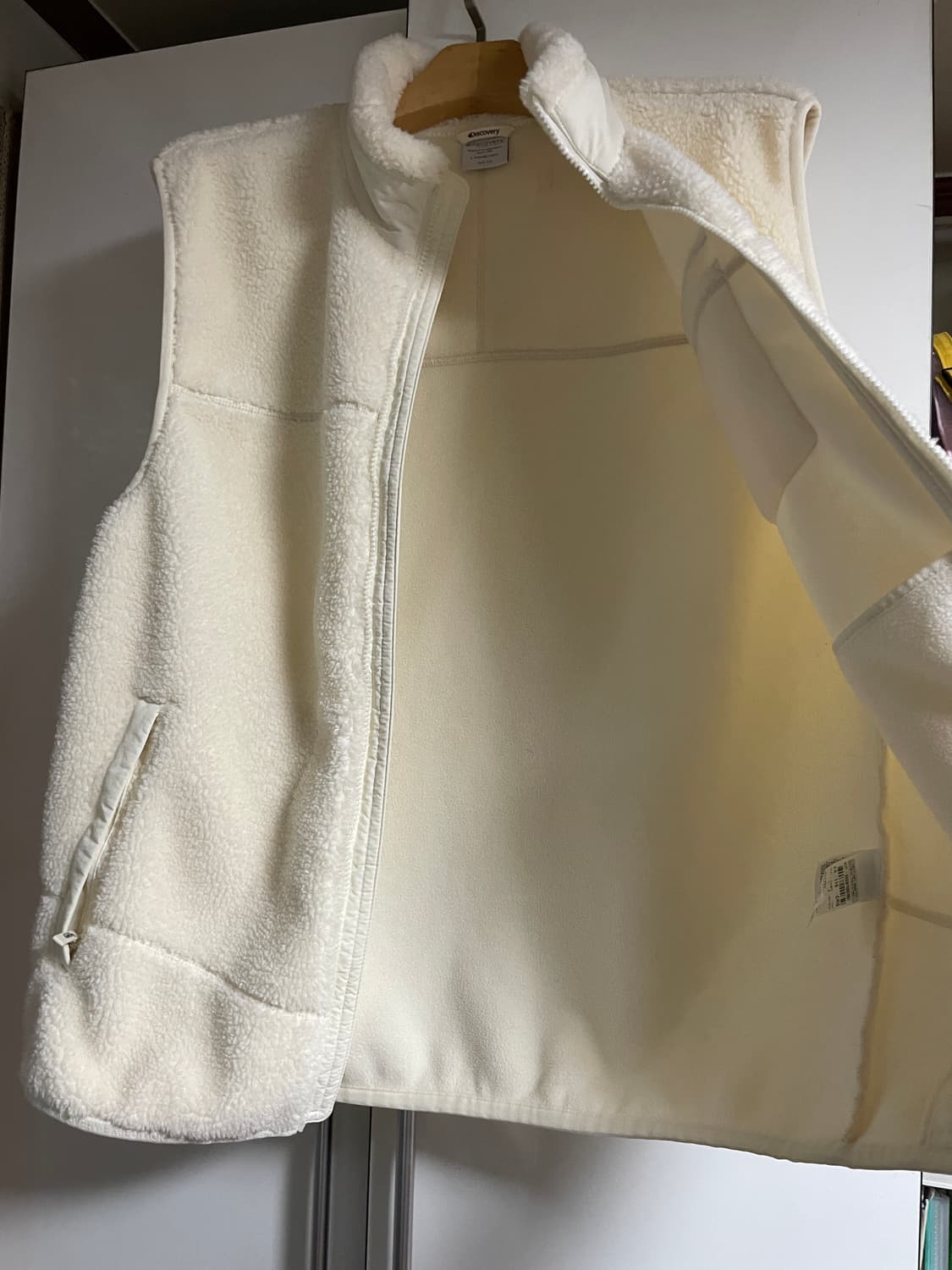디스커버리 플리스 조끼 크림색 상품이미지3