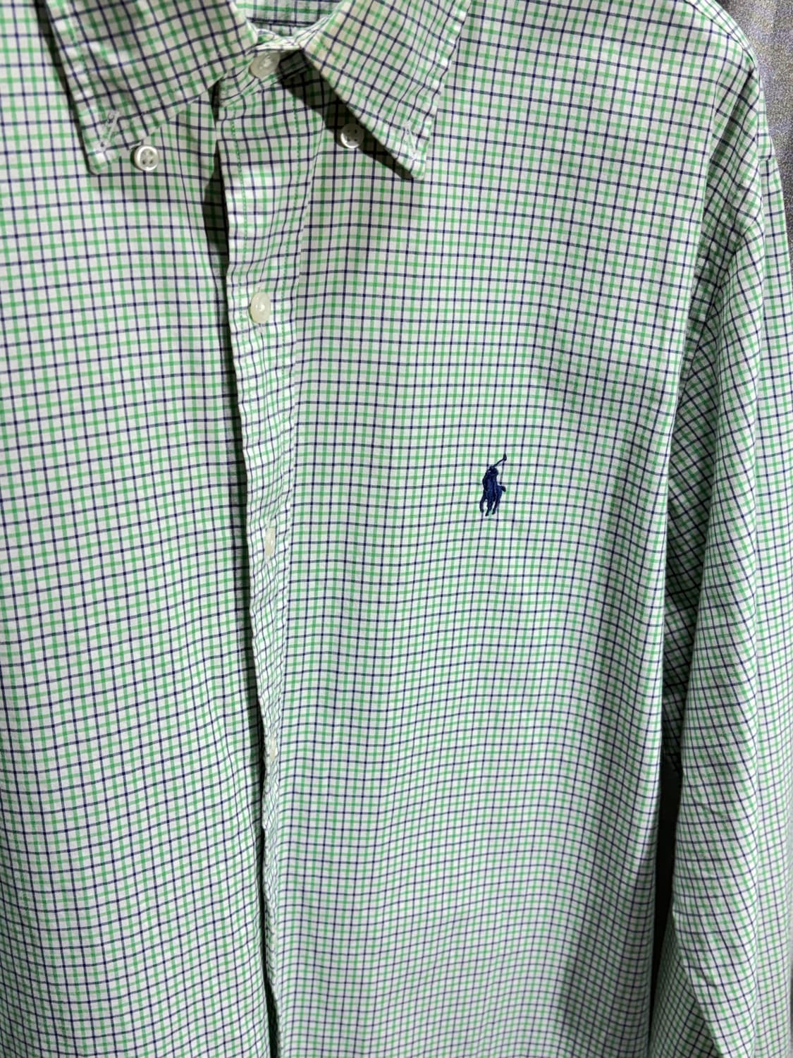 L 폴로랄프로렌 블루포니 그린 체크셔츠 상품이미지4