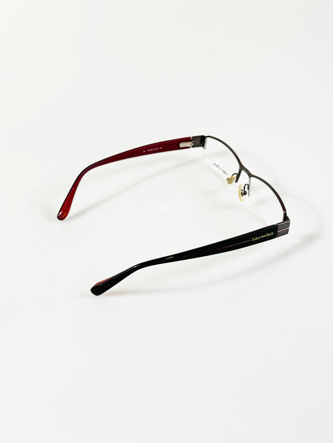 90s EDEN PARK 스퀘어 건메탈 반무테 빈티지 안경 상품이미지4