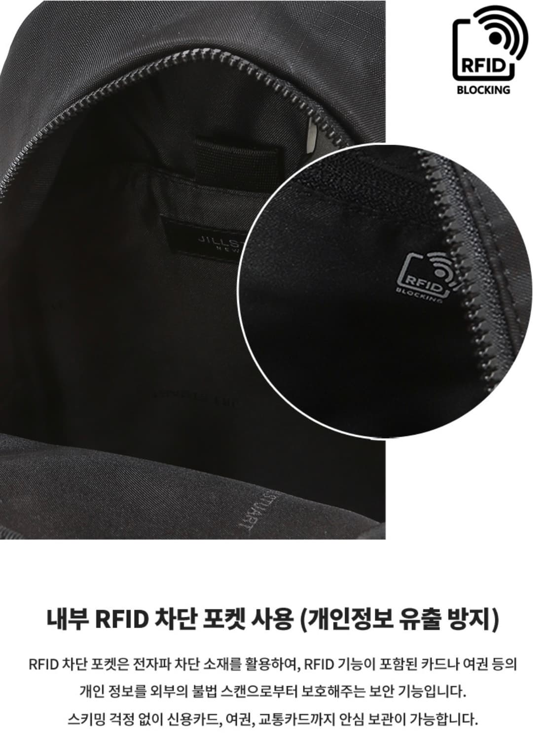 새상품 질스튜어트뉴욕 경량 나일론 슬링백 블랙 상품이미지7