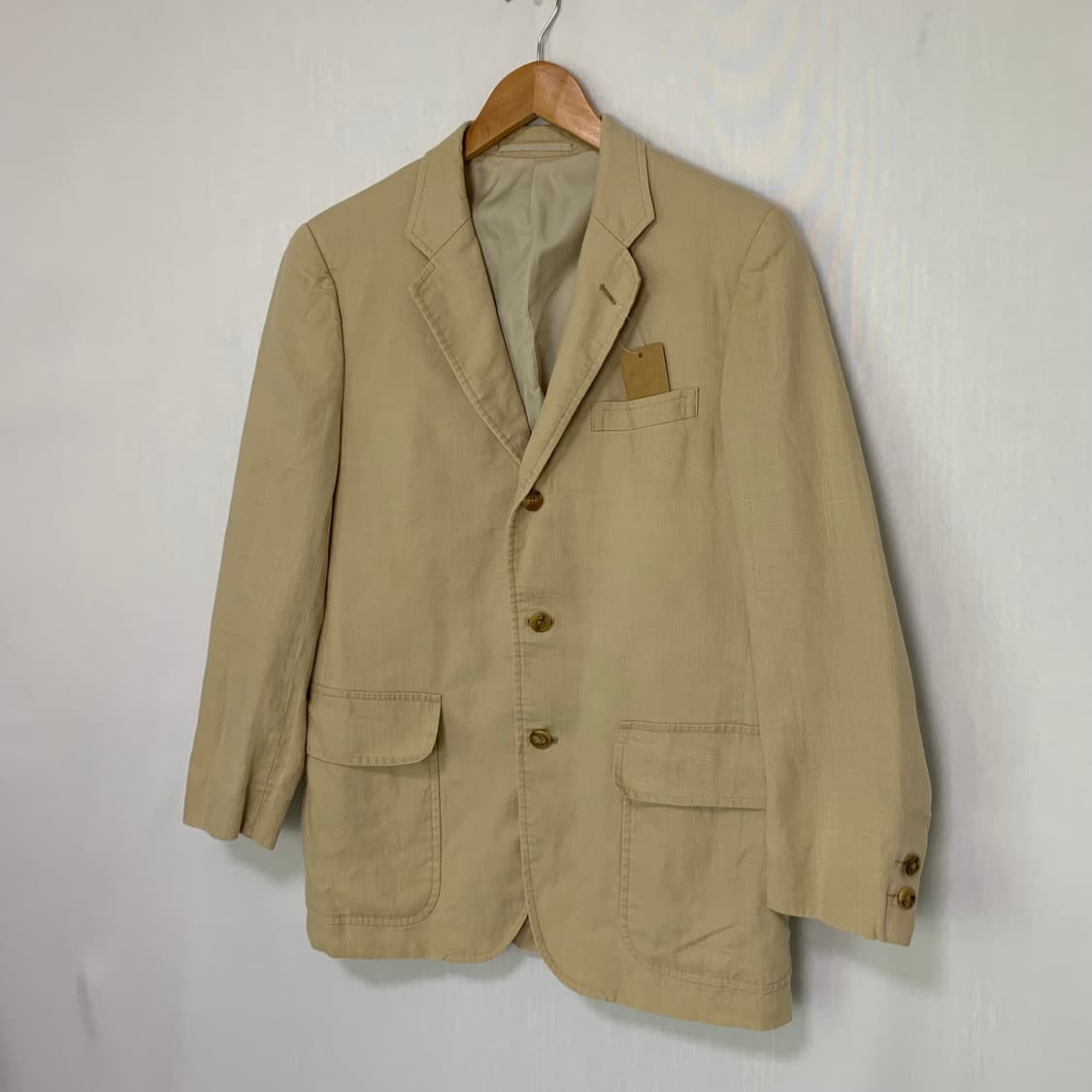 제이프레스 빈티지 린넨 캐주얼 블레이저 자켓 베이지 상품이미지2